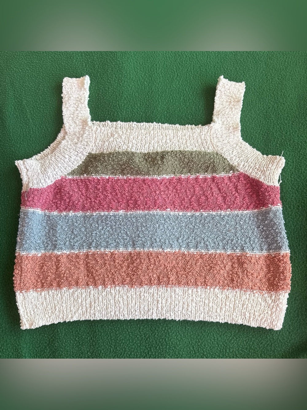 Striped Knit Cropped Tank- Multi Color